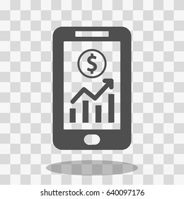 Smart phone with money dollars