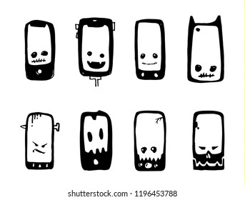 smart phone monster cartoon