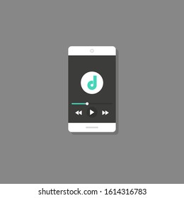 Smart phone. Music player. Vector illustration in flat design
