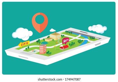 Smart Phone Navigation - 3D Concept