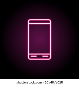 Icono de neón de teléfono inteligente. Línea delgada simple, contorno vectorial de iconos web para ui y ux, sitio web o aplicación móvil