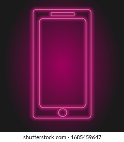 Smart phone neon icon. Simple thin line, outline vector of web icons for ui and ux, website or mobile application