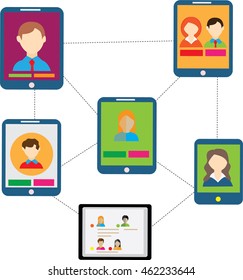 Smart Phone Network Communication concept