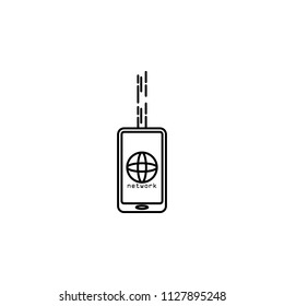 smart phone network icon. Element of sosial media network icon for mobile concept and web apps. Thin line smart phone network on white background