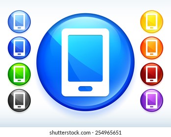 Smart Phone on Colorful Round Button