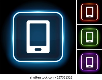 Smart Phone on Glow Square Button