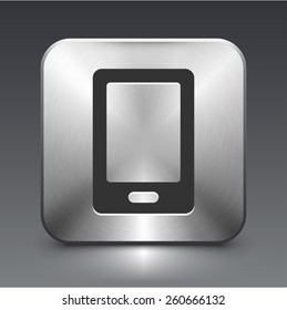 Smart Phone on Silver Square Button