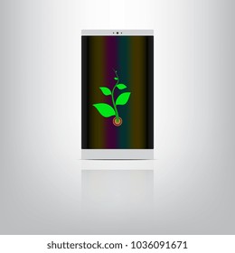 Smart phone on white background.
