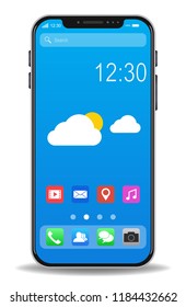 Smart phone on white background