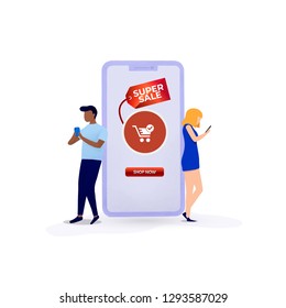 Smart phone online shopping concept. - Vector