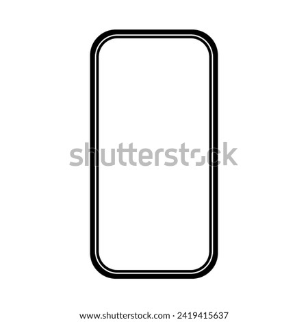 Smart phone outline with empty space in vector