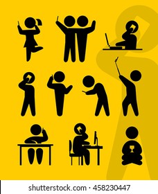 Smart phone people positions signs