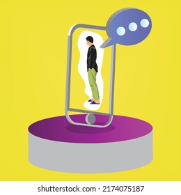 smart phone or smart people think illustration