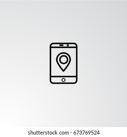Smart phone with pin vector icon, can be used for web and mobile design