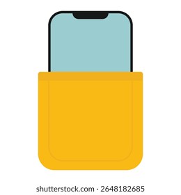 Smart phone in pocket flat illustration