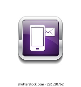 Smart Phone Purple Vector Icon Button