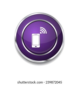 Smart Phone Purple Vector Icon Button
