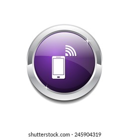 Smart Phone Purple Vector Icon Button