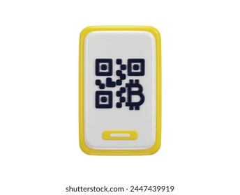 Smart phone with qr code scanner icon concept of online payment system icon 3d render