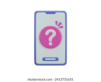 smart phone with question mark icon illustration