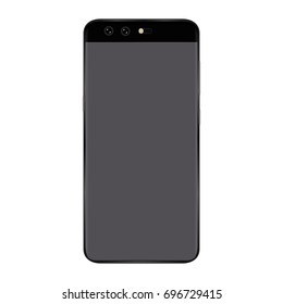 Smart phone. Realistic mobile phone smart phone with blank screen isolated on background. Vector illustration for printing and web element.