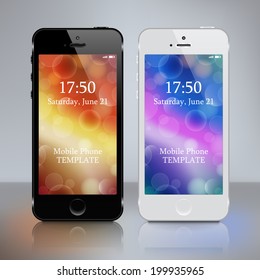 Smart phone realistic template. Vector illustration