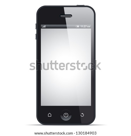 Smart phone, realistic vector illustration. This file is EPS10 vector and it includes transparency effects.