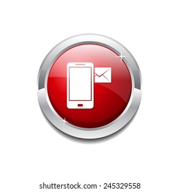 Smart Phone Red Vector Icon Button