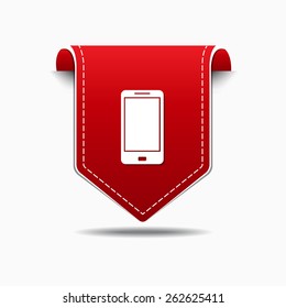 Smart Phone Red Vector Icon Design