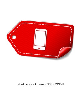 Smart Phone Red Vector Icon Design