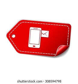 Smart Phone Red Vector Icon Design