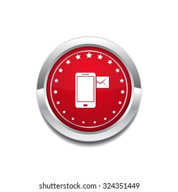 Smart Phone Red Vector Icon Button