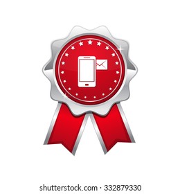 Smart Phone Red Vector Icon Design
