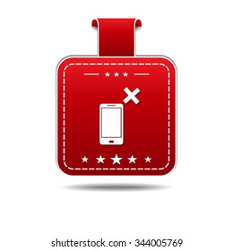 Smart Phone Red Vector Icon Design
