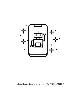 Smart phone, robot icon. Element of Robotic icon.