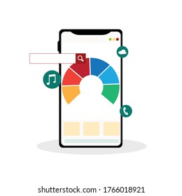 Smart phone with screen icon concept vector design.