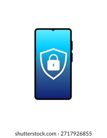 smartphone com design de sistema de segurança no png
