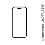 Smart phone series mockup front view isolated on transparent background. smart phone cut out template. black smartphone isolated on white