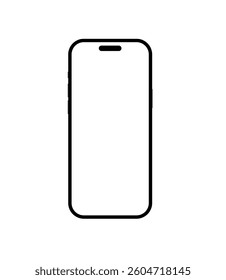Smart phone series mockup front view isolated on transparent background. smart phone cut out template. black smartphone isolated on white