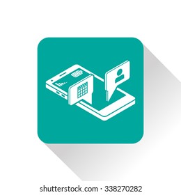 smart phone services 3d isometric icon