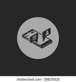 smart phone services 3d isometric icon