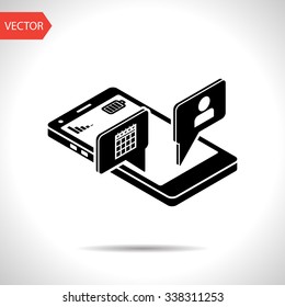smart phone services 3d isometric icon