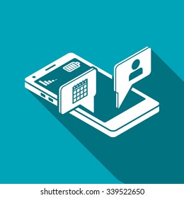 smart phone services 3d isometric icon