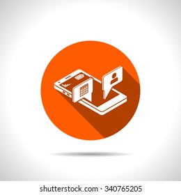 smart phone services 3d isometric icon