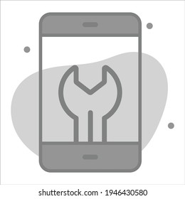 smart phone setting icon with background modern illustration