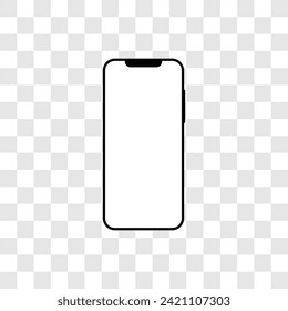 smart phone shape with transparent background