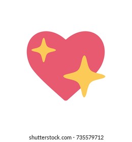 smart phone shine heart emoji sign icon with the sparkle star Emoji Facebook reactions vector like social icon. Button for expressing social smileys. Flat vector illustration EPS 10