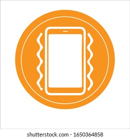 Smart phone in silent mode icon. Smartphone on vibration mode sign. Vector illustration