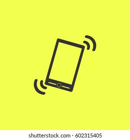 Smart phone in silent mode icon flat. Black pictogram on white background. Vector illustration symbol and bonus button