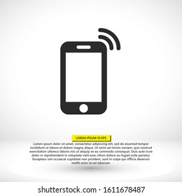 Smart phone in silent mode Vector icon flat. Black pictogram on white background Vector icon. Vector icon illustration symbol and bonus